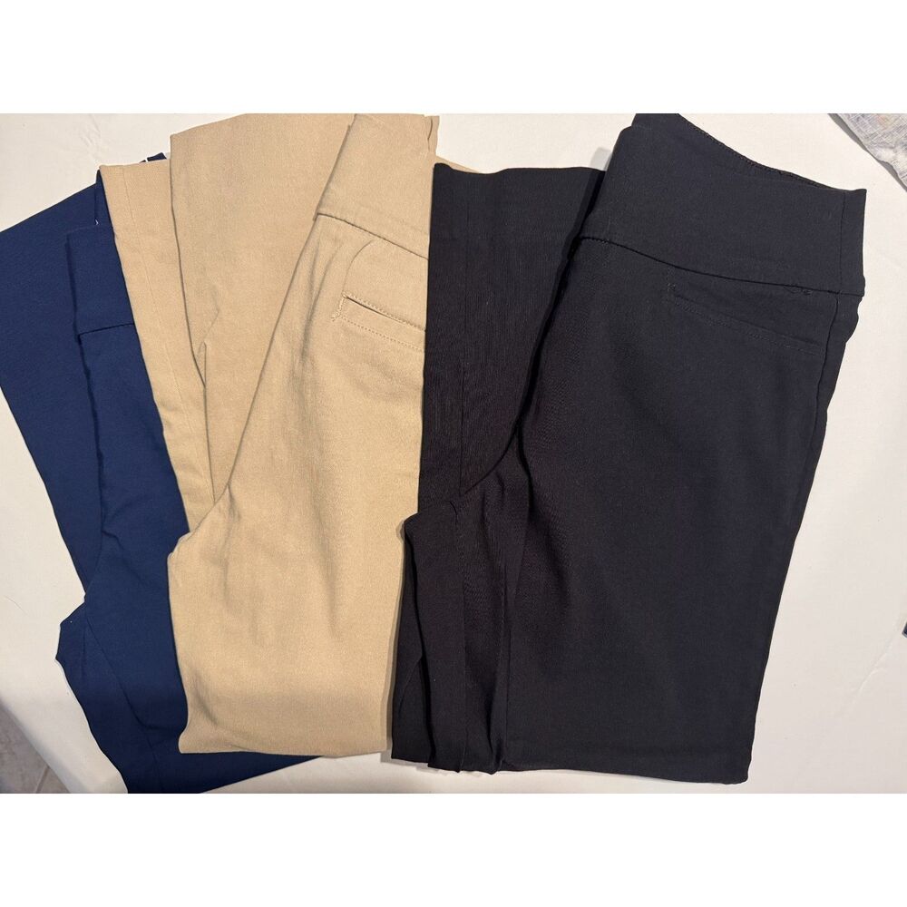 St. John's Bay Secretly Slender Pull-On Capri Pants 3 Pair Bundle (Size 10)